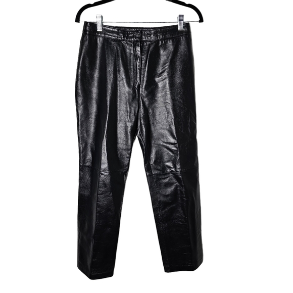 Danier Black Leather Pants 6 - Picture 1 of 4